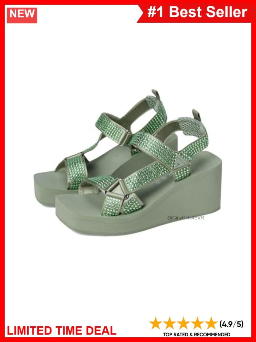Platform Wedge Sandals Hook Loop Lightweight Casual